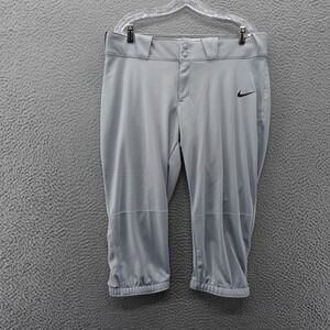 Nike Womens XL Baseball Softball Pants Gray Elastic Bottoms Athletic NWT‎